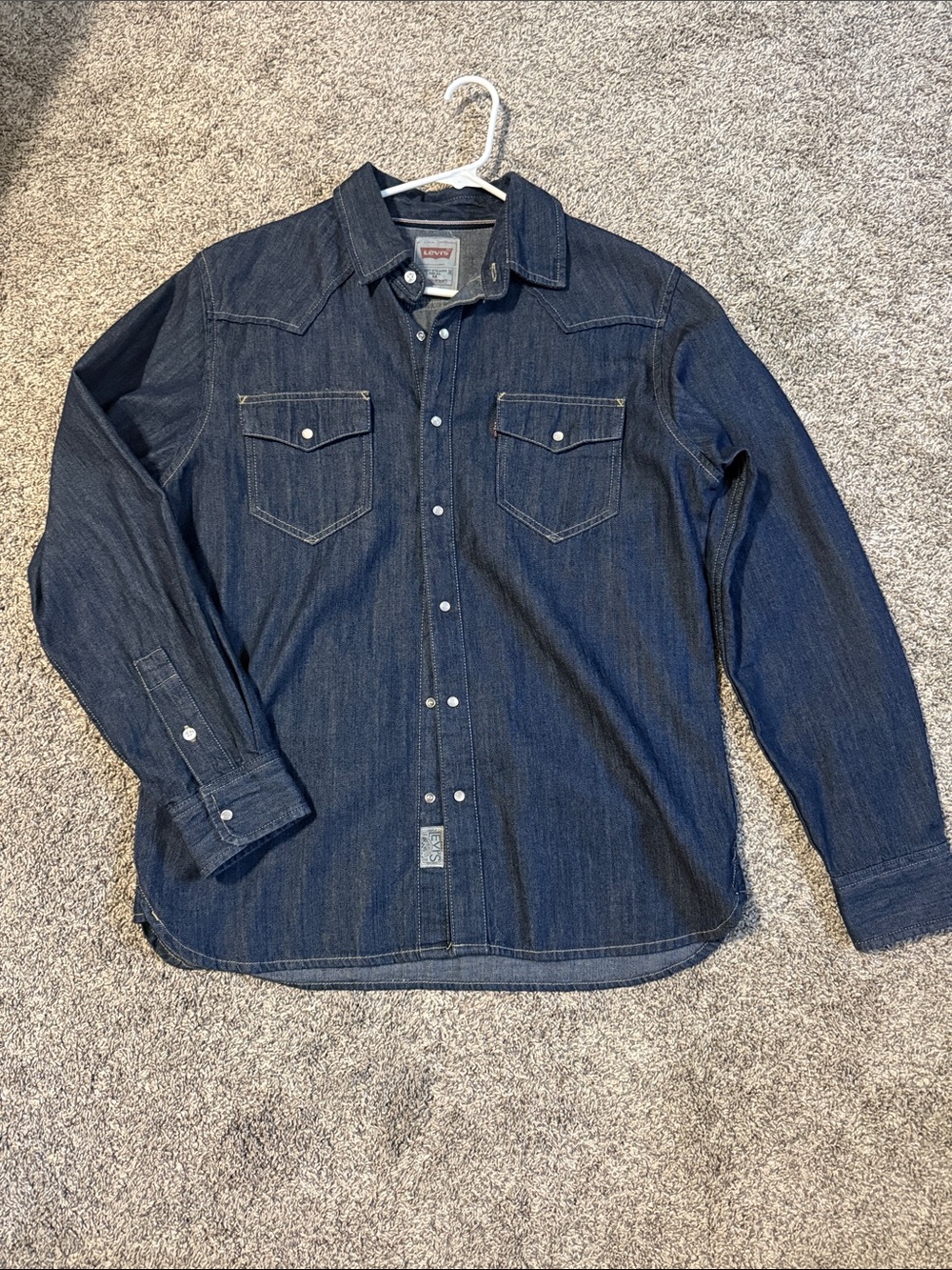 Levi's Men's Indigo Denim Snap-Front Western Shirt Medium